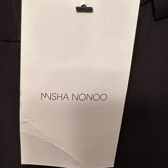 NEW Misha Nonoo Trouser Pants Black Viscose Cotton Size 6 28” Inseam - Picture 2 of 12